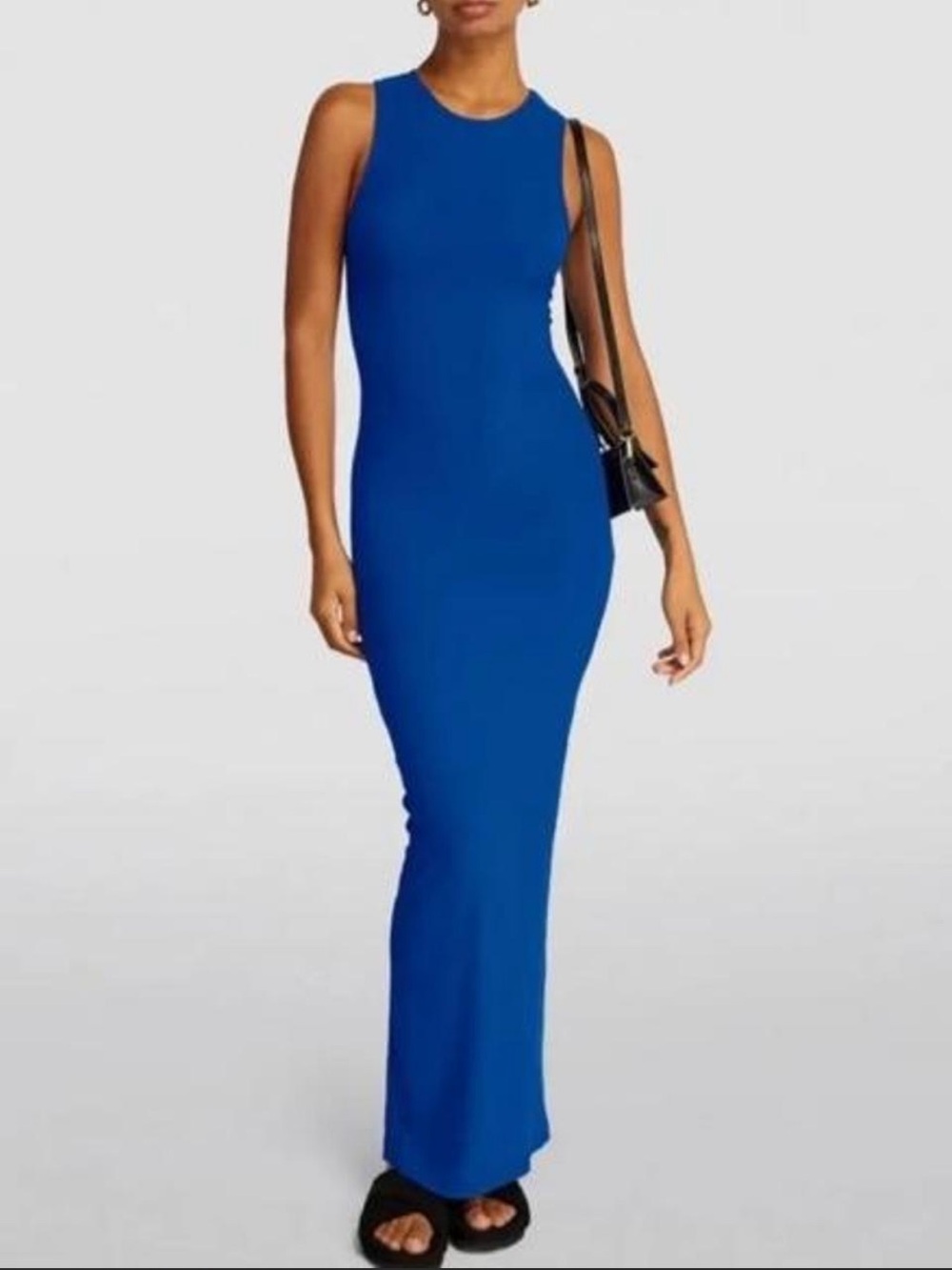 Skims Blue ribbed soft lounge tank Maxi Dress